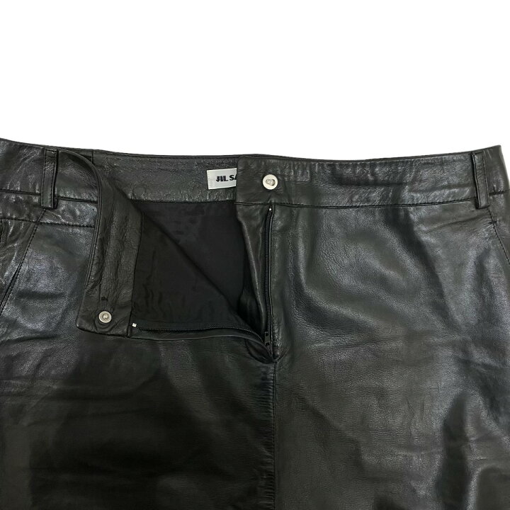 楽天市場】【中古】JIL SANDER レザースカート RN104642 ブラック  