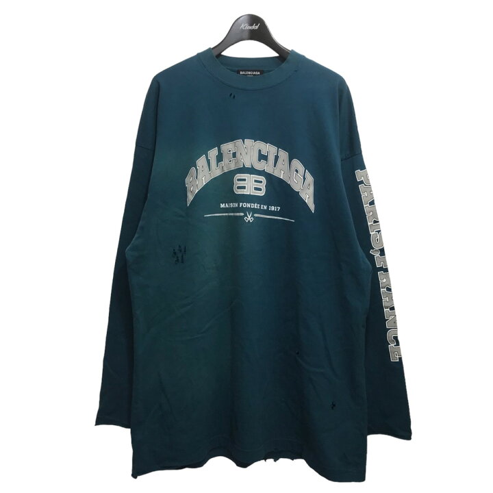 楽天市場】【中古】BALENCIAGAUSEDユーズド加工ロングスリーブ Tシャツ 