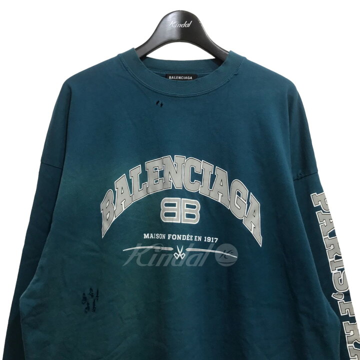 楽天市場】【中古】BALENCIAGAUSEDユーズド加工ロングスリーブ Tシャツ 