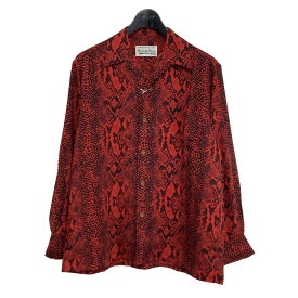 【中古】WACKO MARIA　2021AW 「HAWAIIAN SHIRT L／S (TYPE3)」 ハワイアンシャツ レッド サイズ：XS 【020424】（ワコマリア）