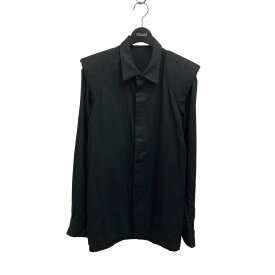 【中古】ETHOSENS　SHOULDER PAD SHIRT 長袖シャツ E120-201 ブラック サイズ：2 【030424】（エトセンス）