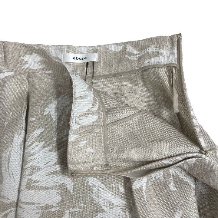 楽天市場】【中古】EBURE 23SS リネンフラワープリント タックフレア  
