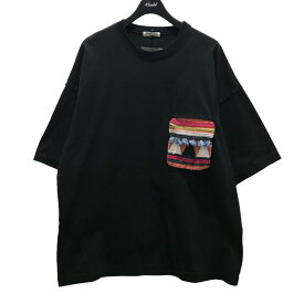 【中古】UNDER COVER　23AW トライバルフラシポケットビッグTEE ブラック サイズ：3 【030424】（アンダーカバー）