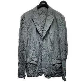 【中古】YOHJI YAMAMOTO pour hommeシワ加工　テーラードジャケット　HO-J29-900 グレー サイズ：3【価格見直し】