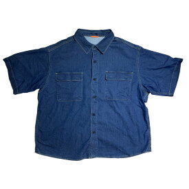 【中古】DENHAM　AIR MILITARY DENIM SHIRT 半袖シャツ／01Z22 05 40 130 インディゴ サイズ：XL 【030424】（デンハム）