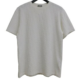 【中古】Christian Dior　オブリークジャガードTシャツ 113J692A0614 ホワイト サイズ：XS 【030424】（クリスチャンディオール）