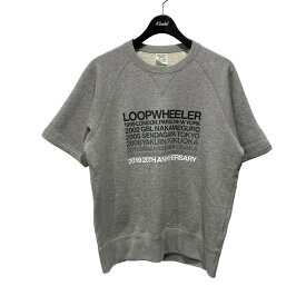 【中古】LOOPWHEELER　20TH ANNIVERSARY 半袖スウェットTシャツ グレー サイズ：M 【030424】（ループウィラー）