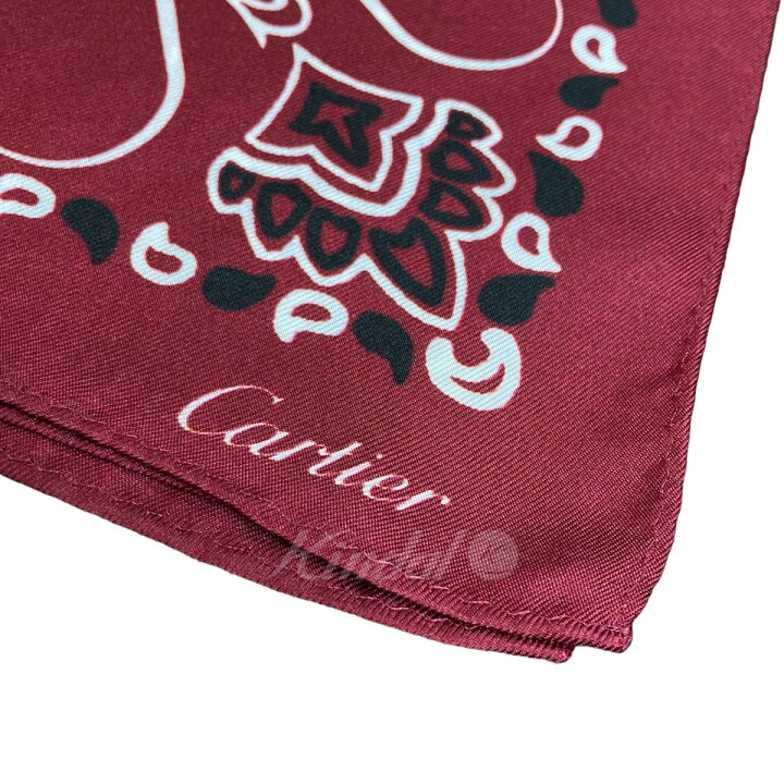 楽天市場】【中古】sacai×Cartierバンダナスカーフ バーガンディー  