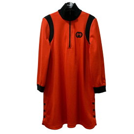 【中古】GUCCI　Sweatshirt Dress With GG Logo ロゴスウェットワンピース 644599 オレンジ×ブラック サイズ：XS 【050424】（グッチ）