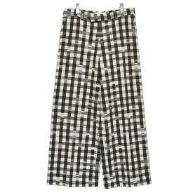 【中古】NEON SIGN　2024SS　Glitch Gingham Wide Pant　チェックパンツ ブラック×ホワイト サイズ：46 【040424】（ネオンサイン）