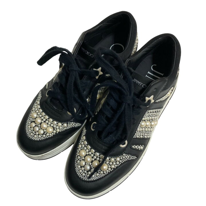 楽天市場】【中古】JIMMY CHOO パール装飾スニーカー ブラック サイズ 