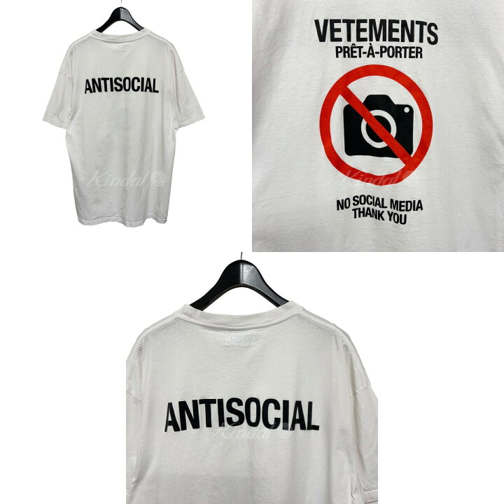 楽天市場】【中古】vetement 20AW ANTISOCIAL T-SHIRT ホワイト サイズ 