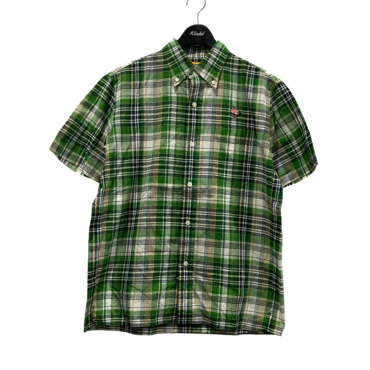楽天市場】【中古】HUMAN MADE 半袖チェックシャツ グリーン×イエロー 