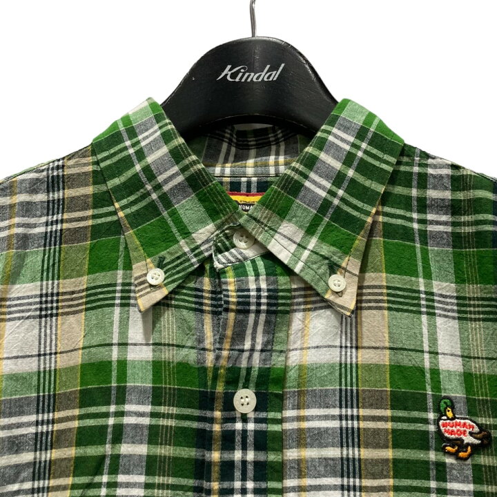 楽天市場】【中古】HUMAN MADE 半袖チェックシャツ グリーン×イエロー 