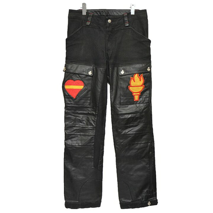 楽天市場】【中古】WHEN SMOKE CLEARS フェイクレザー切替パンツ 