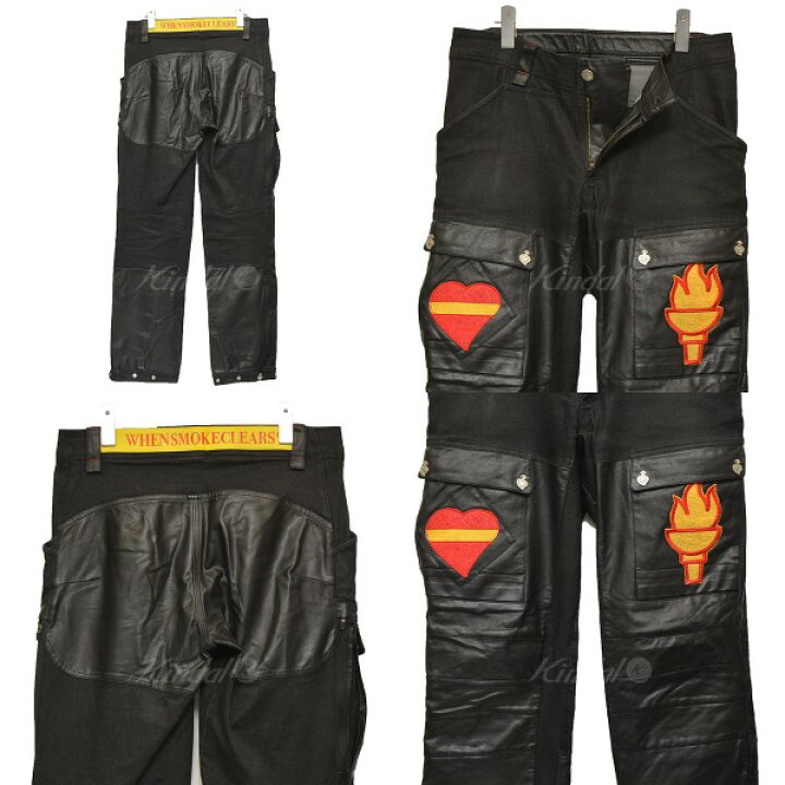 楽天市場】【中古】WHEN SMOKE CLEARS フェイクレザー切替パンツ 