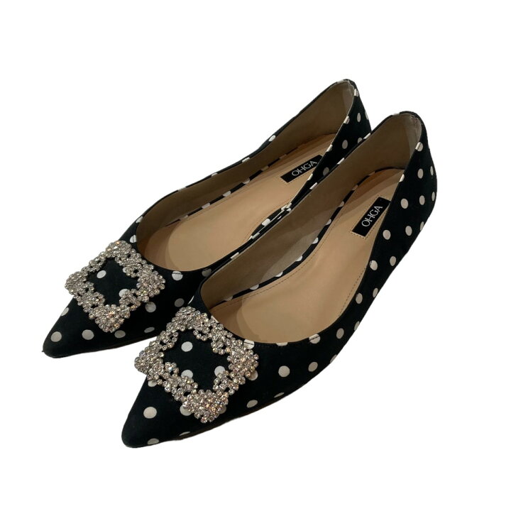 楽天市場】【中古】OHGAドットビジューパンプス ブラック サイズ：25cm  