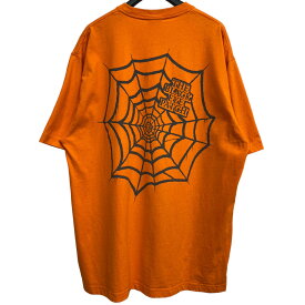 【中古】THE BLACK EYE PATCH　22AW SPIDER WEB TEEスパイダープリントTシャツ オレンジ サイズ：XL 【050424】（ブラックアイパッチ）