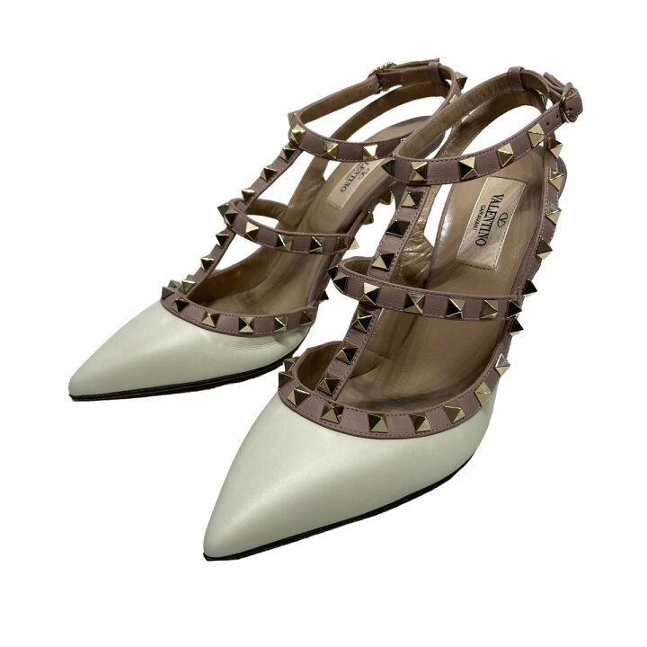 楽天市場】【中古】VALENTINO GARAVANIロックスタッズ レザーヒール 