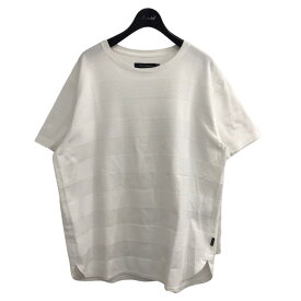 【中古】1piu1uguale3ボーダーTシャツ ホワイト サイズ：6【価格見直し】