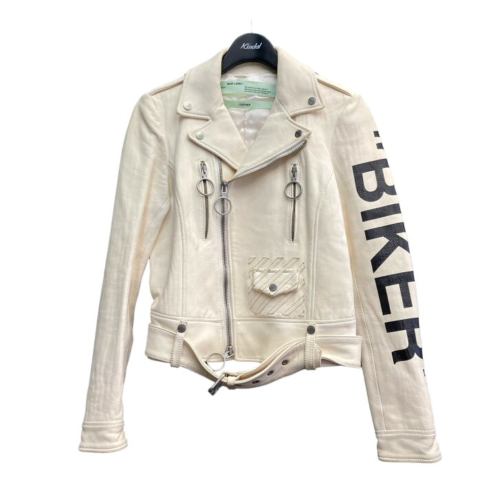楽天市場】【中古】OFFWHITEライダースジャケット アイボリー サイズ 