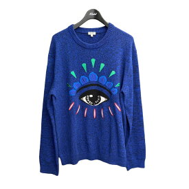 【中古】KENZO　「Eye Embroidered Knit」 刺繍セーター ブルー サイズ：XL 【060424】（ケンゾー）