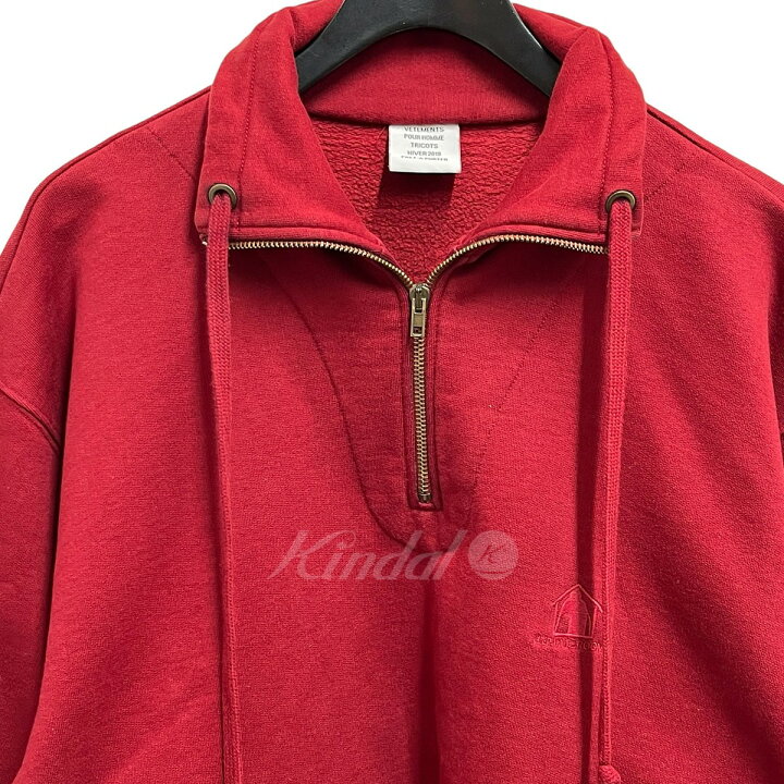 楽天市場】【中古】VETEMENTS ハーフジップスウェット レッド×グリーン 