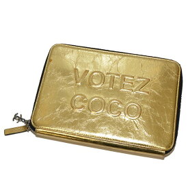 【中古】CHANEL　VOTEZ COCO　クラッチバッグ型財布 ゴールド 【070424】（シャネル）