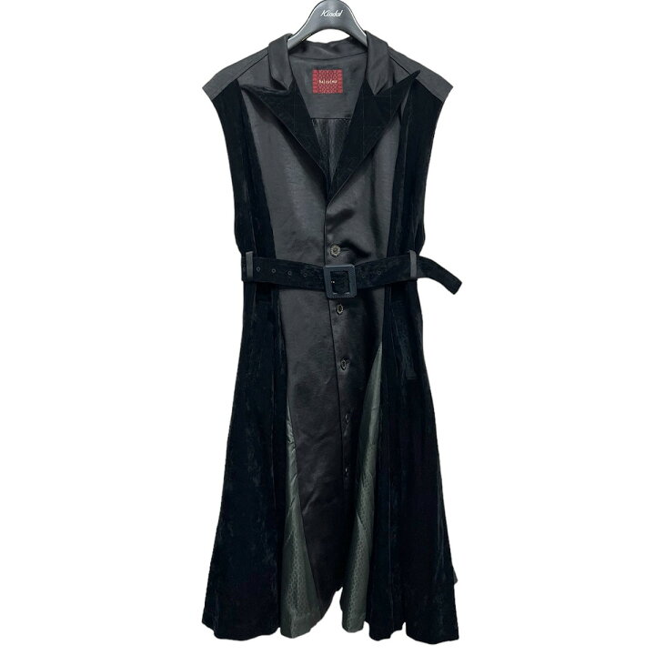 楽天市場】【中古】hazama 揺らめくロングベスト ブラック×グリーン  