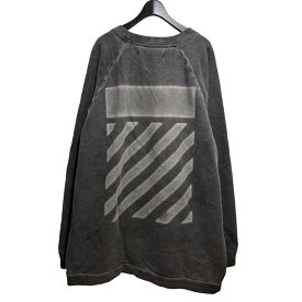 【中古】OFFWHITE　バックダイアゴナルスウェット グレー サイズ：XL 【080424】（オフホワイト）