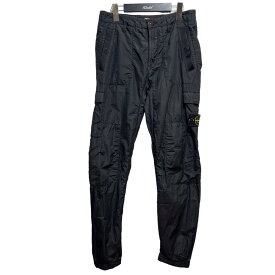 【中古】STONE ISLAND　2020SS ｢NYLON METAL PANTS｣ ロゴパッチナイロンカーゴパンツ ブラック サイズ：W28 【080424】（ストーンアイランド）