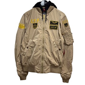 【中古】ALPHA INDUSTRIES　機動戦士ガンダム／閃光のハサウェイ地球連邦軍モデル MA-1ジャケット ベージュ サイズ：S 【080424】（アルファインダストリーズ）