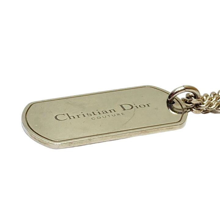 楽天市場】【中古】Christian Diorロゴプレート ペンダントネックレス 