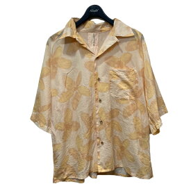 【中古】M’s Blaque「ALOHA SHIRT」 オープンカラーショートスリーブシャツ イエロー×オレンジ サイズ：40