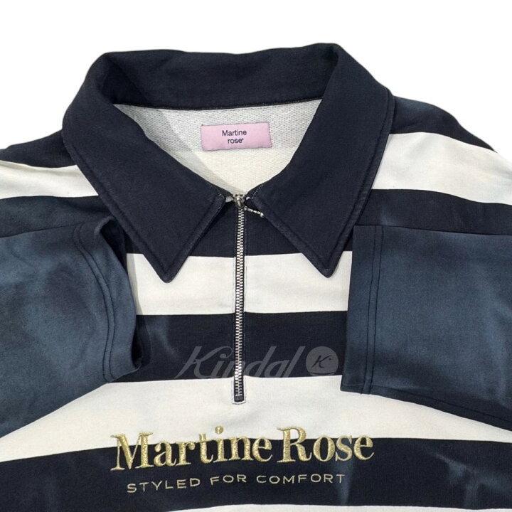 楽天市場】【中古】Martine Roseジップポロボーダーシャツ ネイビー  
