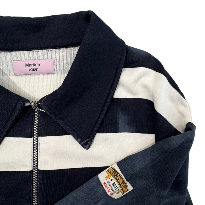 楽天市場】【中古】Martine Roseジップポロボーダーシャツ ネイビー  