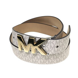 【中古】MICHAEL KORS　ベルト ロゴ シグネチャー　MKバックルベルト　556275C アイボリー サイズ：M 【100424】（マイケルコース）