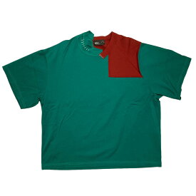 【中古】kolor　2021SS ドッキング 半袖Tシャツ／21scm-t04203 グリーン×エンジ サイズ：1 【100424】（カラー）