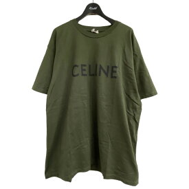 【中古】CELINE　21SS フロントロゴ半袖Tシャツ カーキ サイズ：XL 【110424】（セリーヌ）