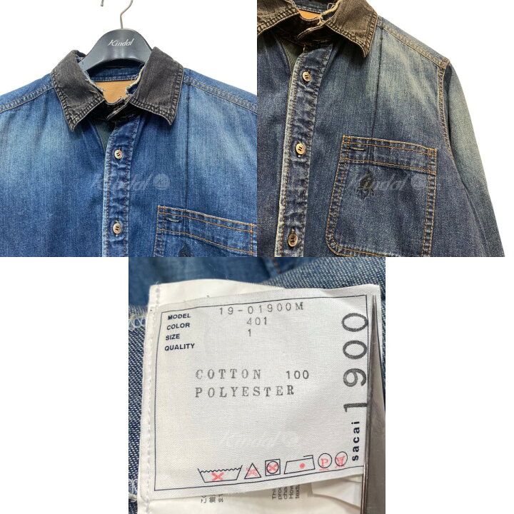 楽天市場】【中古】sacai×Dr．Woo パッチワークデニムシャツ 19 
