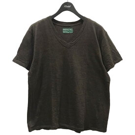 【中古】BROWN by 2-tacs　サマーウールVネックTシャツ BAA V-NECK TEE B23-KN003 ブラウン サイズ：XL 【110424】（ブラウンバイツータックス）