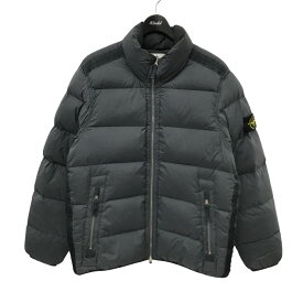 【中古】STONE ISLAND　ナイロンサテン ガーメントダイ スタンドカラー ダウンジャケット 791544028 グレー サイズ：M 【110424】（ストーンアイランド）