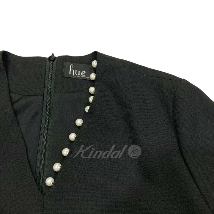 楽天市場】【中古】hue DAY TO EVENINGパール付き Vネックフレア 