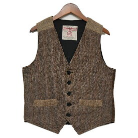 【中古】HARRIS TWEED　ツイードベスト ブラウン サイズ：- 【120424】（ハリスツイード）