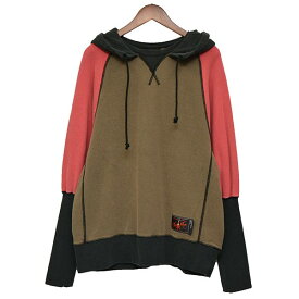 【中古】SYUMAN．　2023AW　FREEDOM SLEEVE SWEAT-HOODIE　後付けパーカー ブラック×ピンク×ブラウン サイズ：2 【120424】（シュウマン）