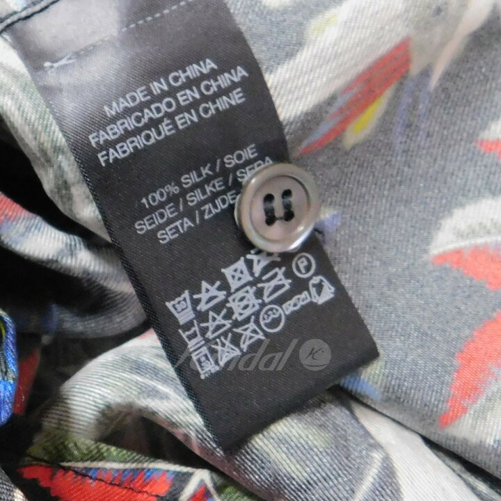 楽天市場】【中古】BANANATIME バンドカラー総柄シルクシャツ ブラック 
