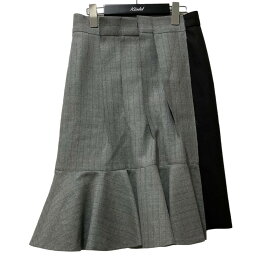 【中古】sacai　Wool Melton Stripe Skirt ウールメルトンスカート 23-06988 グレー×ブラウン サイズ：1 【140424】（サカイ）