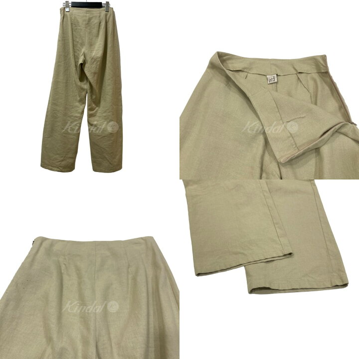 楽天市場】【中古】BASERANGEコットンリネンワイドパンツ ベージュ  