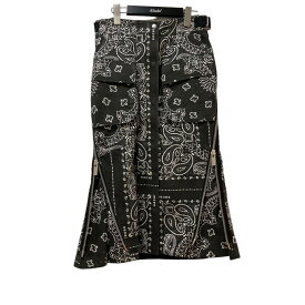 【中古】sacai　Bandana Print Skirt バンダナプリントスカート 22-05927 ブラック サイズ：1 【140424】（サカイ）