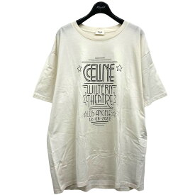 【中古】CELINE　コットンジャージーウィルターンTシャツ ホワイト サイズ：L 【140424】（セリーヌ）